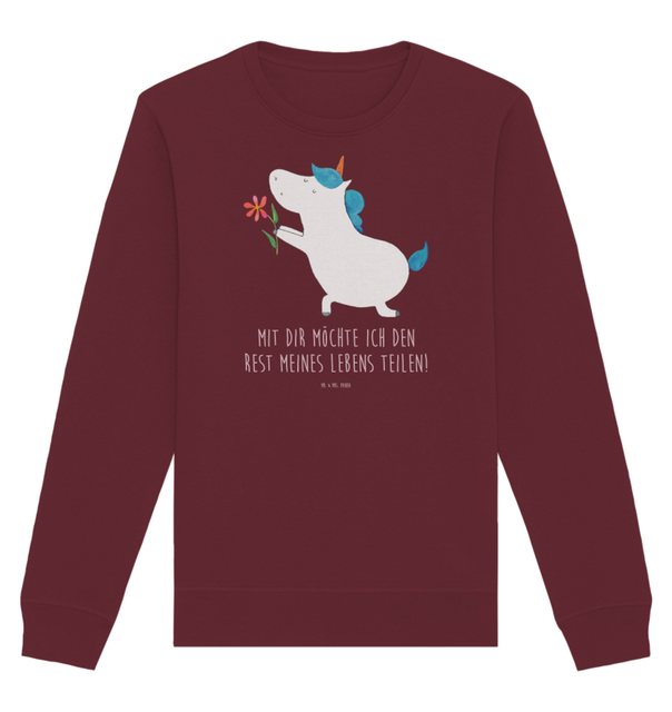 Mr. & Mrs. Panda Longpullover Größe XS Einhorn Blume - Burgundy - Geschenk, günstig online kaufen