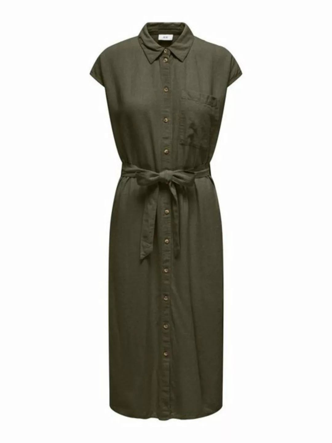JACQUELINE de YONG Shirtkleid Kleid Midi mit Gürtel Knopfleiste Brusttasche günstig online kaufen