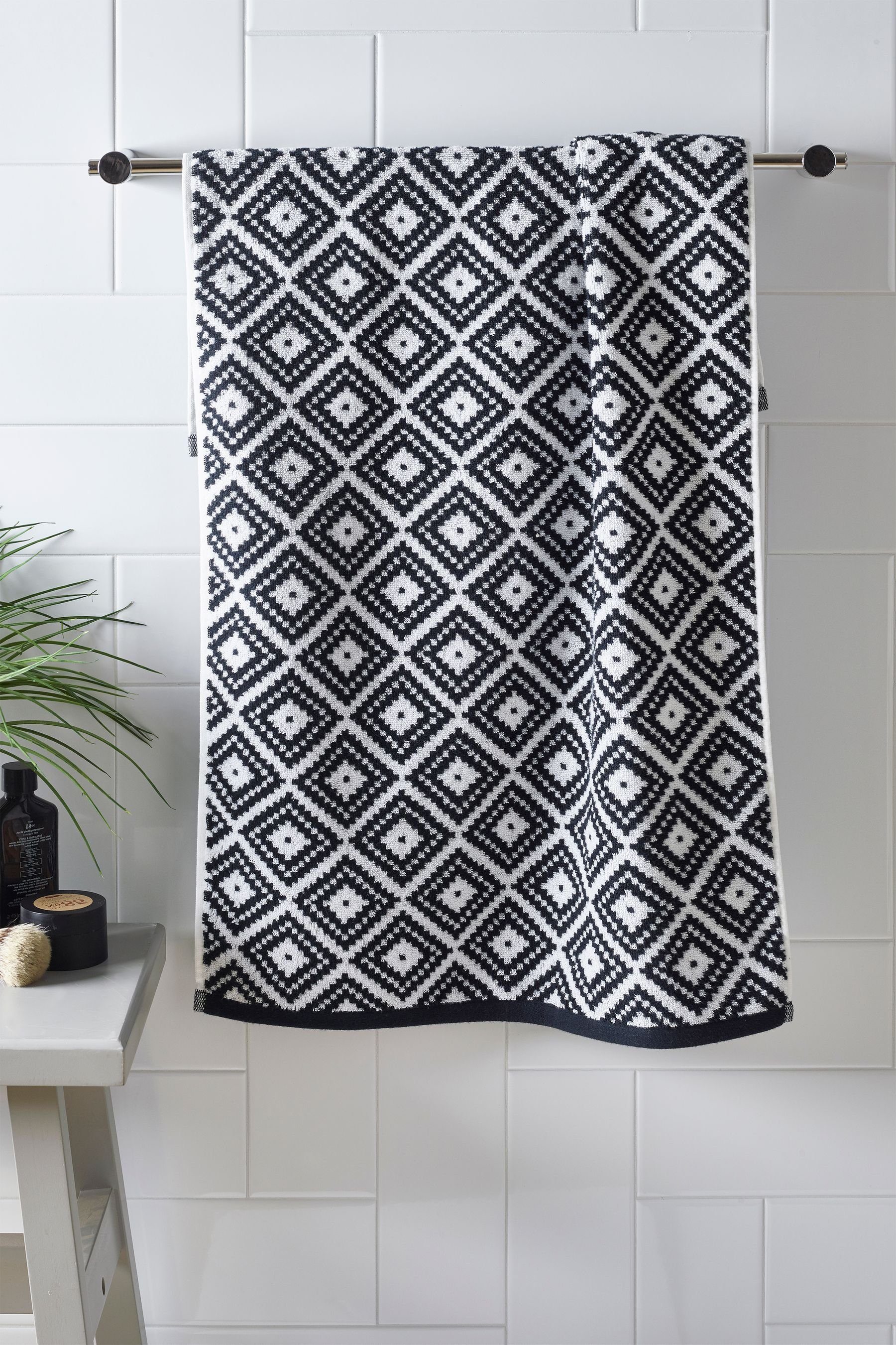 Next Handtuch Handtuch mit Rautenmuster, (1-St) günstig online kaufen