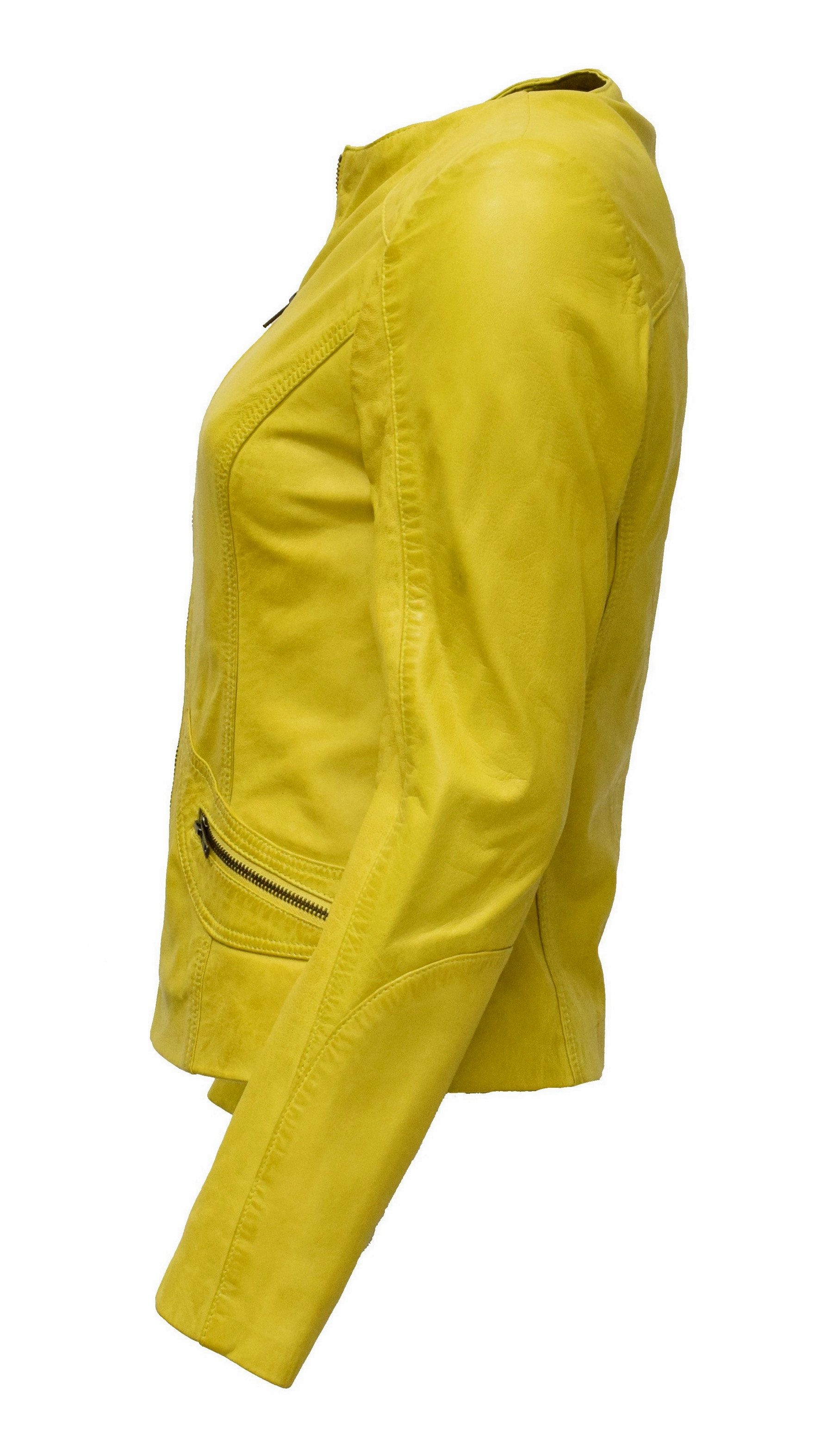 Zimmert Leather Lederjacke Bea (1-St) kragenlos, günstig online kaufen