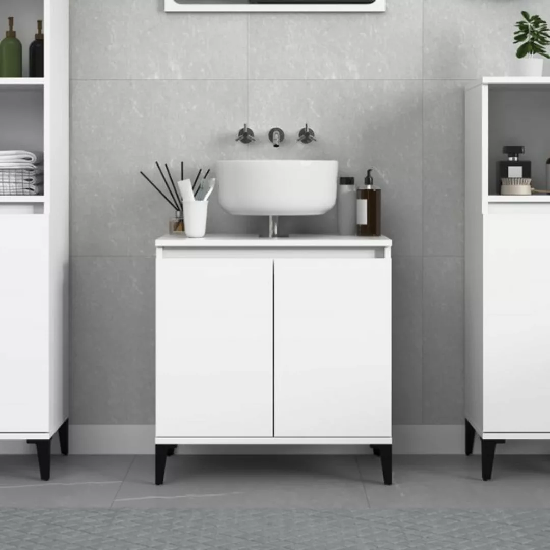 vidaXL Badezimmerspiegelschrank Waschbeckenunterschrank Weiß 58x33x60 cm Ho günstig online kaufen
