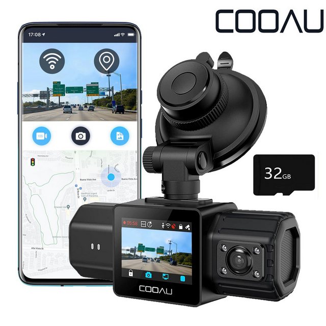 COOAU 2.5K+1080P WIFI Duale Dashcam Auto Vorne Hinten mit Parküberwachung D günstig online kaufen