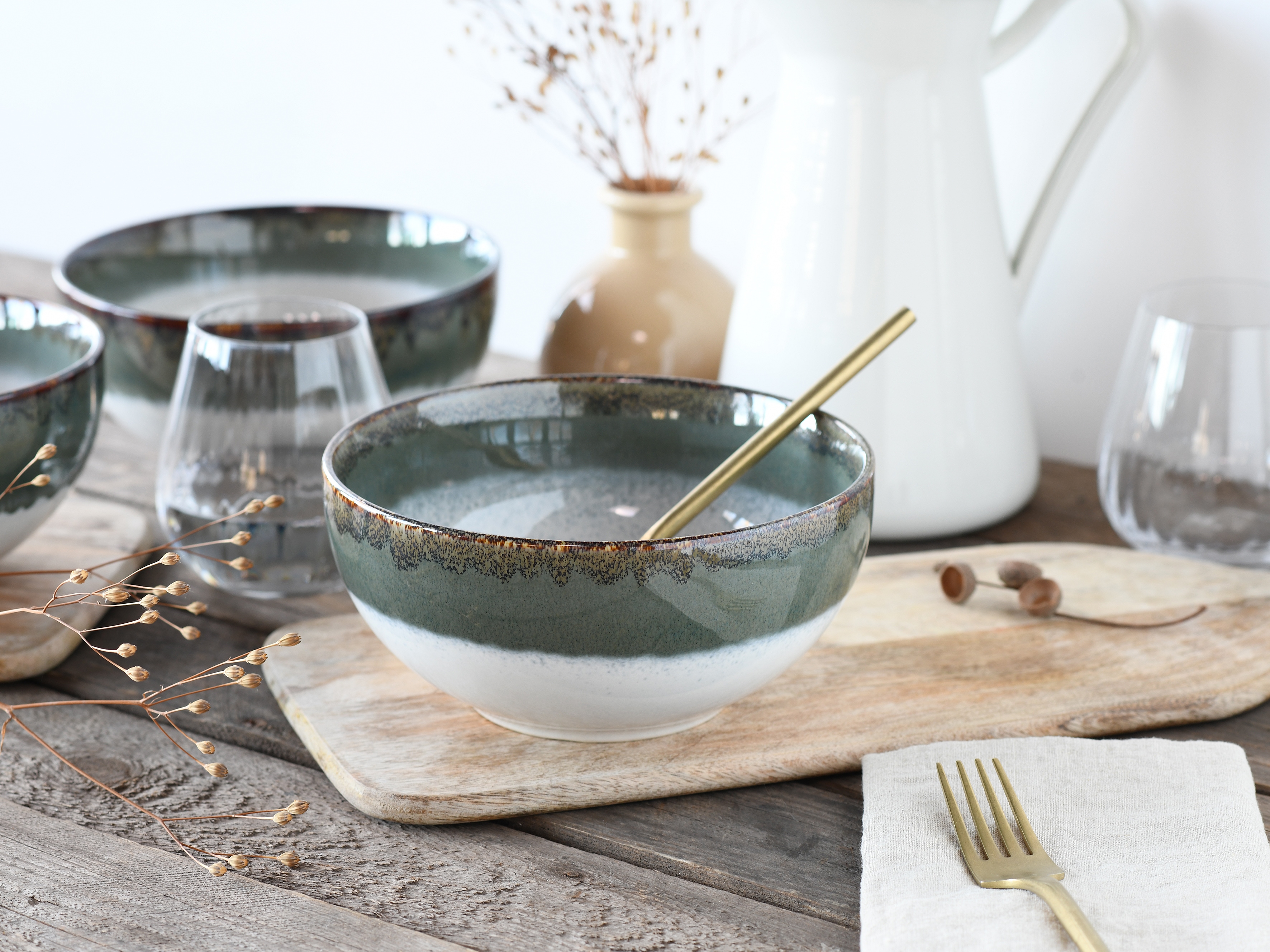 CreaTable Schale »Cascade, Buddha Bowl 17,5 cm 4-tlg«, 4 tlg., aus Steinzeu günstig online kaufen