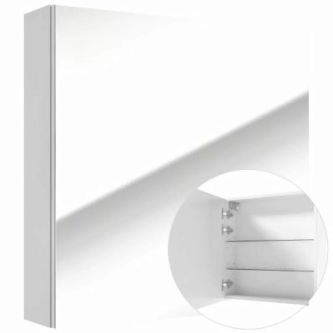 Lomadox Spiegelschrank 60 cm weiß SOFIA-107 Hochglanz lackiert, B/H/T: ca. günstig online kaufen