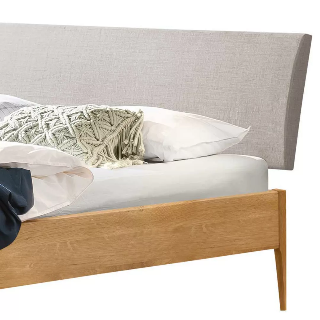 Bett 160x200 und 180x200 aus Wildeiche Massivholz 87 cm hoch günstig online kaufen