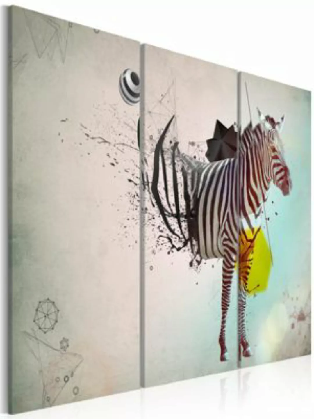 artgeist Wandbild Zebra - Abstrakt mehrfarbig Gr. 60 x 40 günstig online kaufen