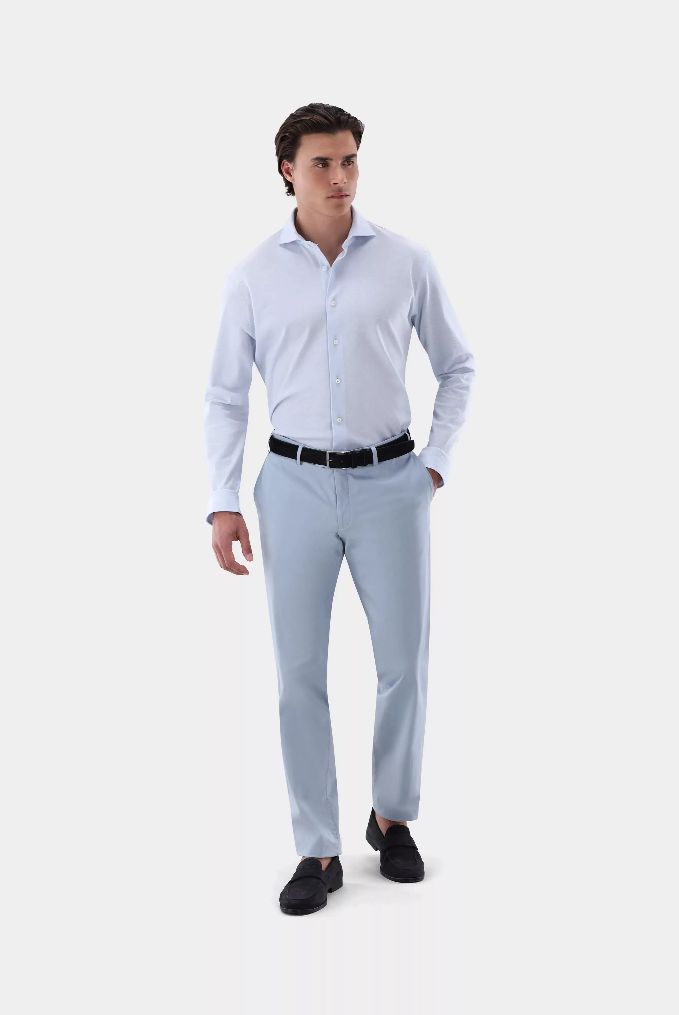 Jersey Hemd mit Piqué Struktur Tailor Fit günstig online kaufen