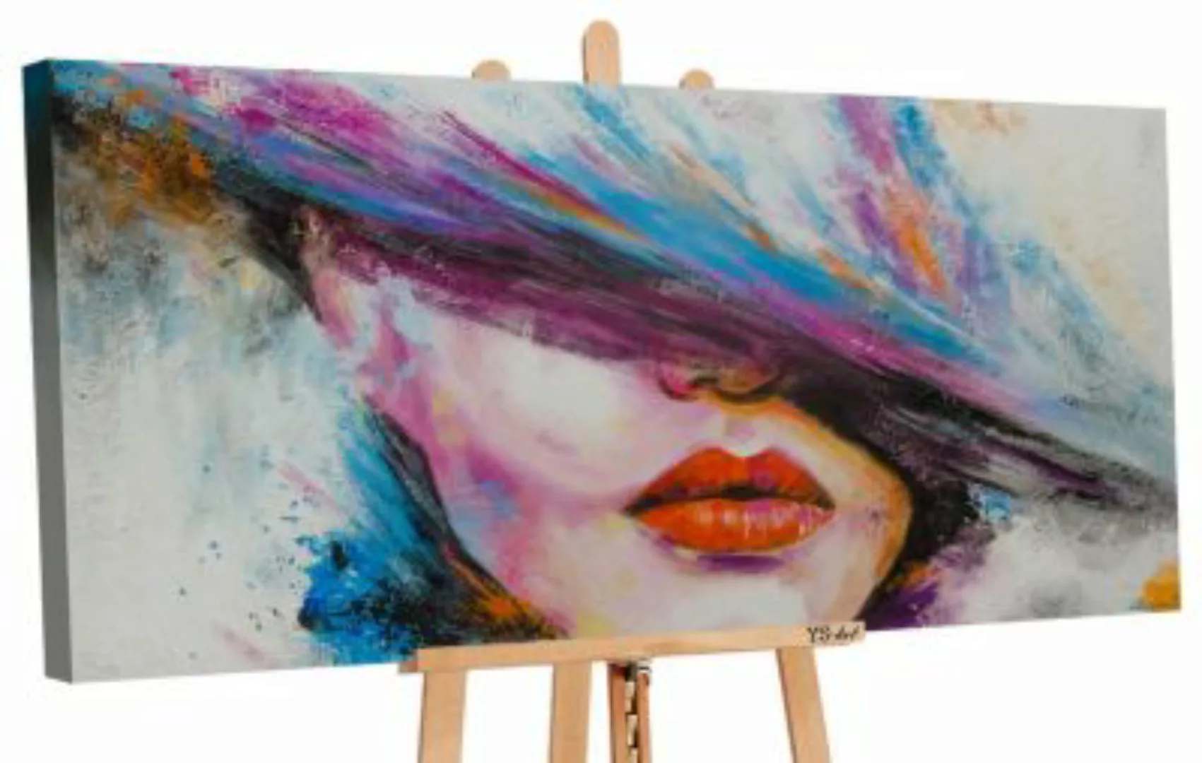 YS-Art™ "Gemälde Acryl ""Die Muse"" handgemalt auf Leinwand 120x60 cm" bunt günstig online kaufen