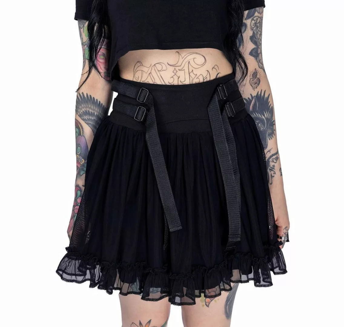 Heartless Rüschenrock Odyssey Schwarz Gothic Strapsen Riemen Tutu Rüschen günstig online kaufen