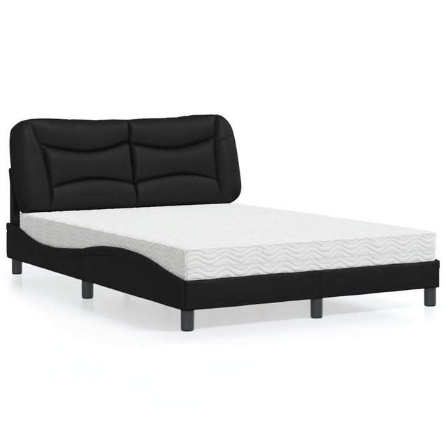 vidaXL Bett Bett mit Matratze Schwarz 120x200 cm Kunstleder günstig online kaufen