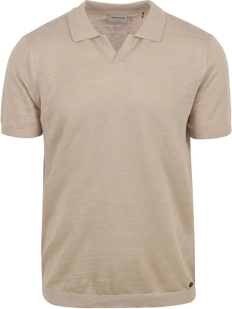 No Excess Poloshirt Riva Leinen Beige - Größe XL günstig online kaufen