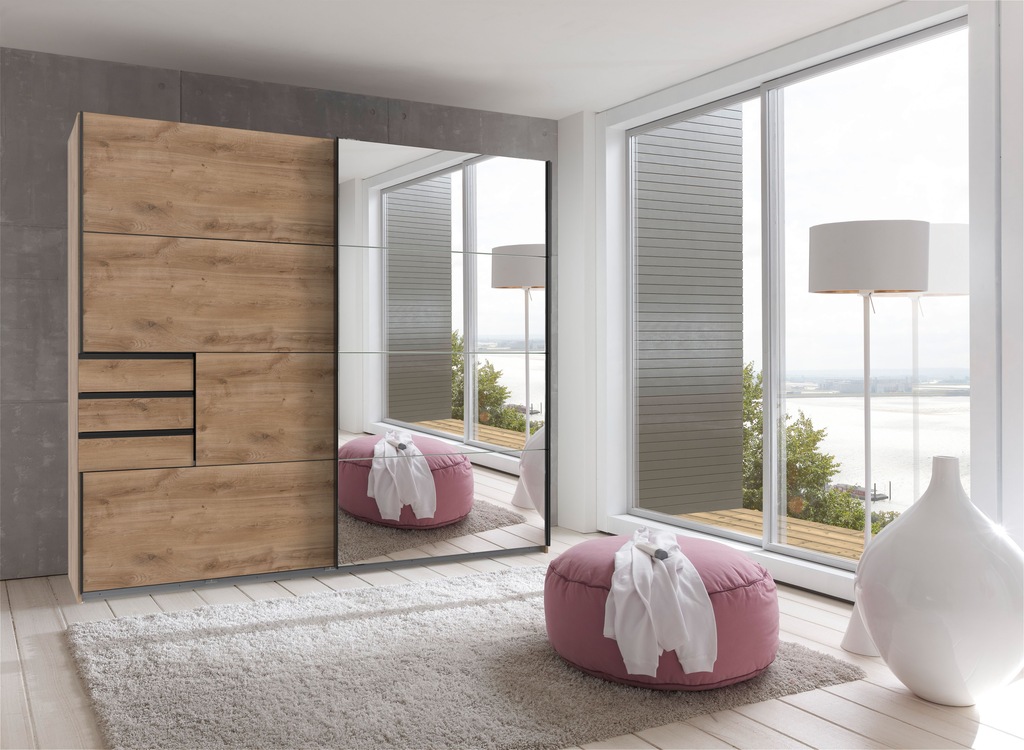 Wimex Schwebetürenschrank "Saigon", mit Spiegeltür, 2 Türen, 225cm breit günstig online kaufen
