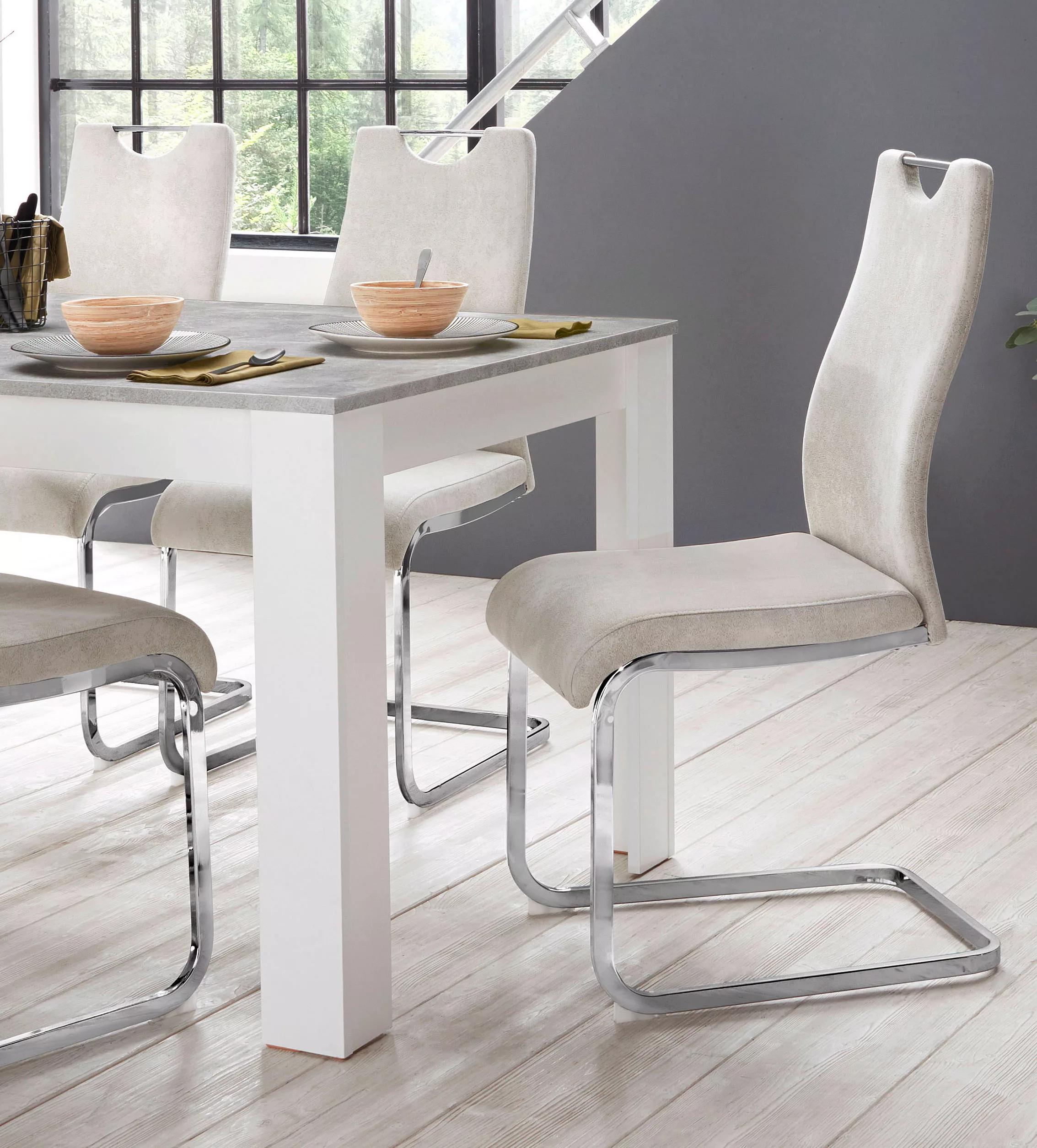 Home affaire Esszimmerstuhl "Milano", (Set), 2 St., Microfaser VINTAGE, (2 günstig online kaufen