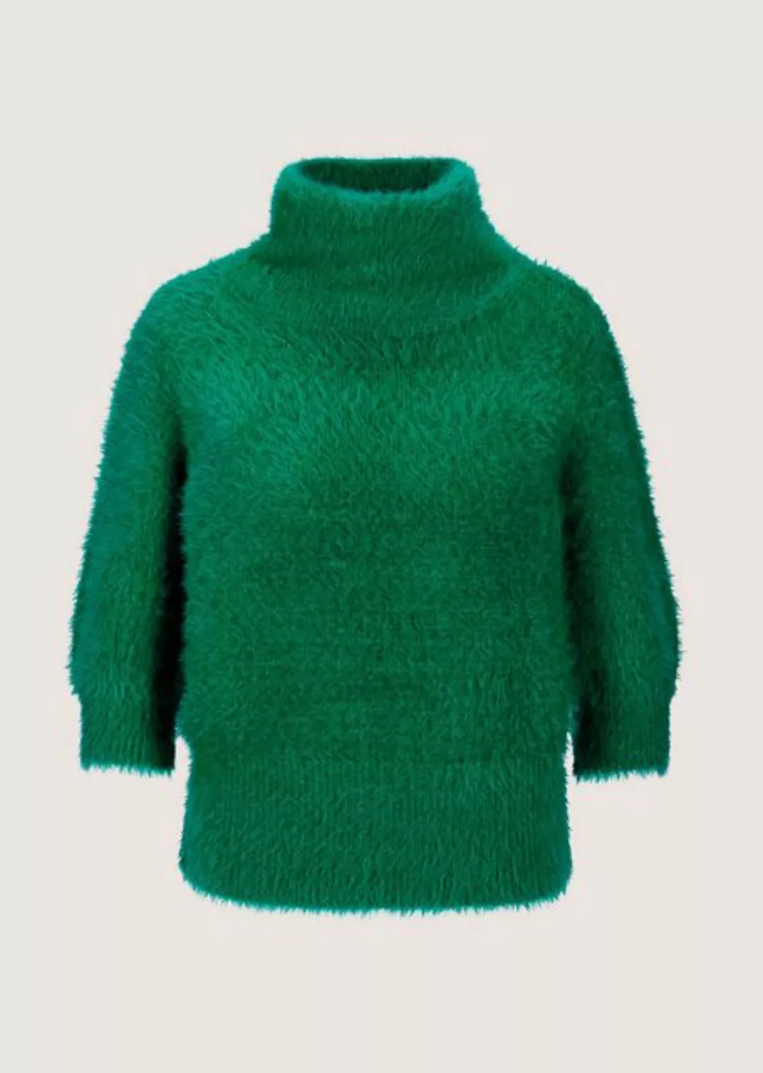 MADELEINE Strickpullover Kurzer Stehkragen-Pullover mit Ballon-Ärmeln günstig online kaufen