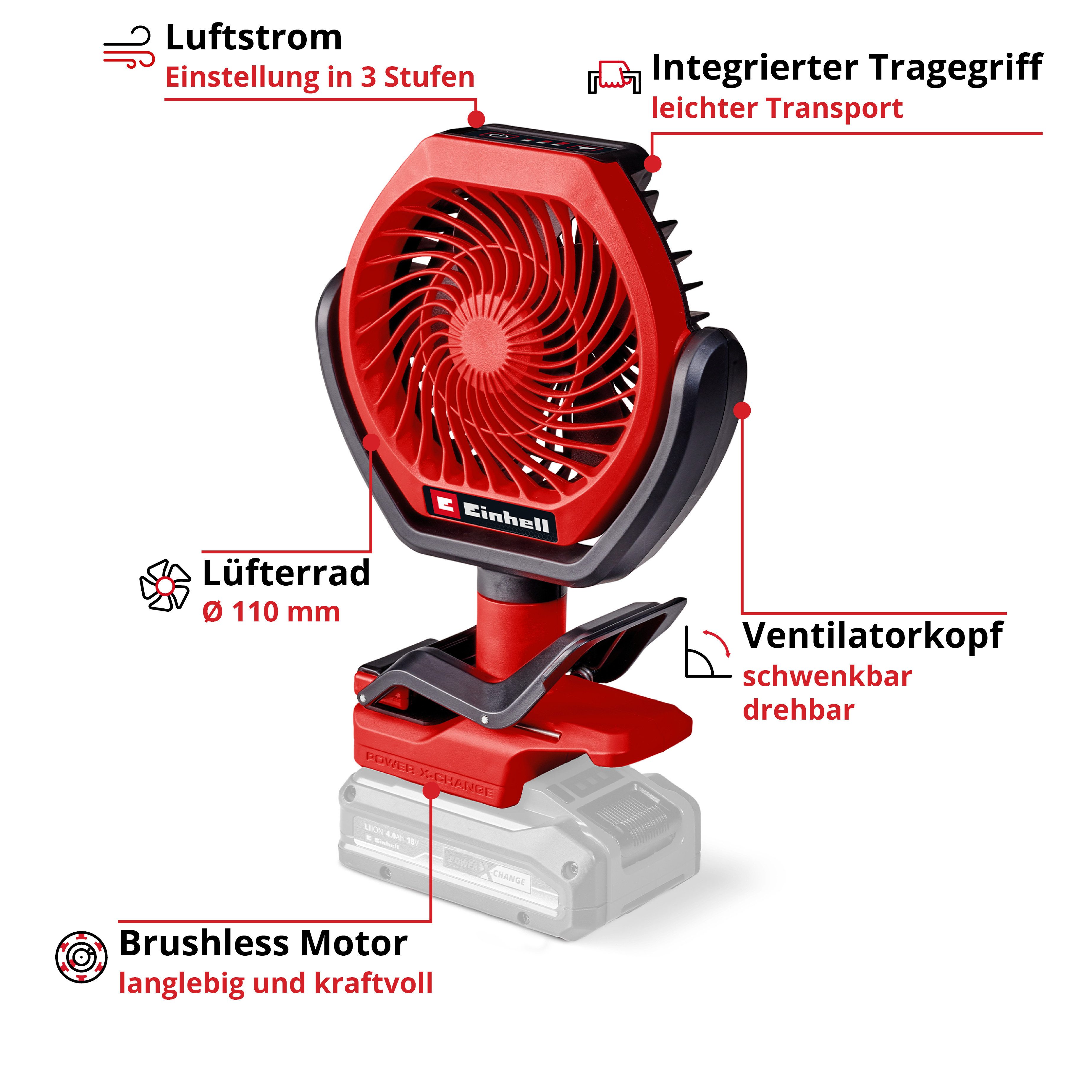 Einhell Akku-Ventilator GC-CF 18/110 Li-Solo, ohne günstig online kaufen