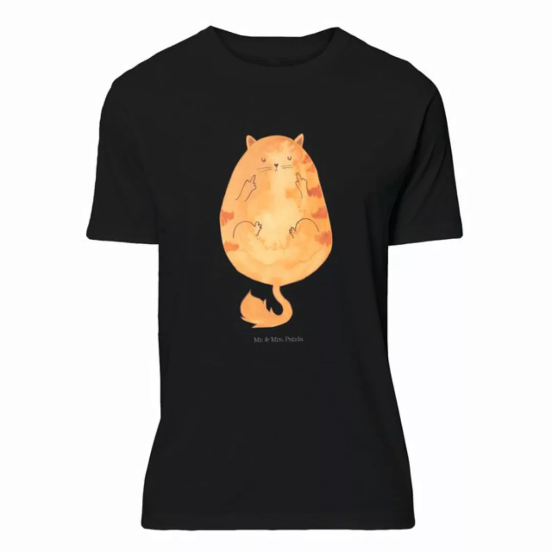 Mr. & Mrs. Panda T-Shirt Katze Mittelfinger - Schwarz - Geschenk, Schlafshi günstig online kaufen