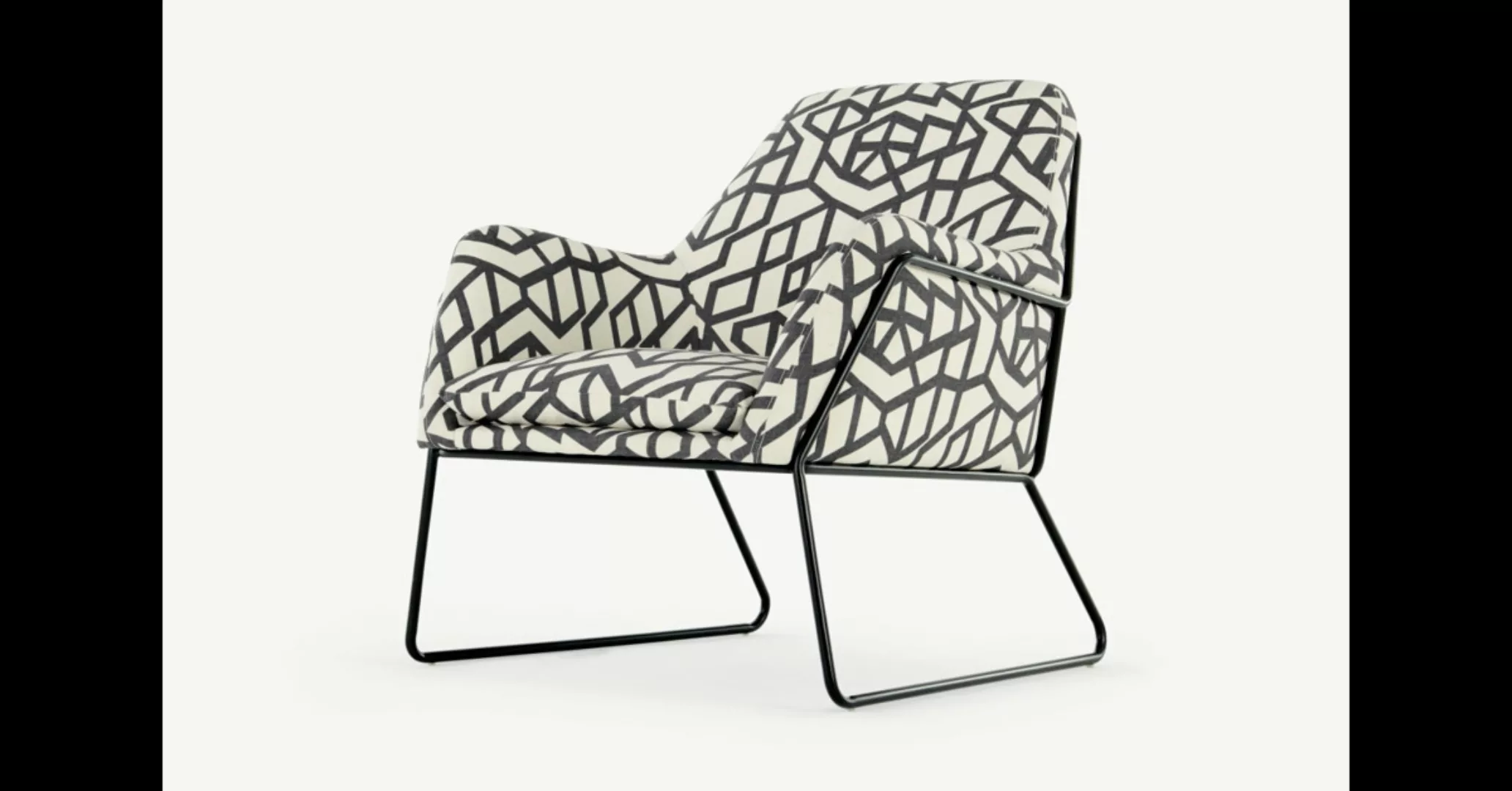 Frame Sessel, Schwarz und Cremeweiss - MADE.com günstig online kaufen
