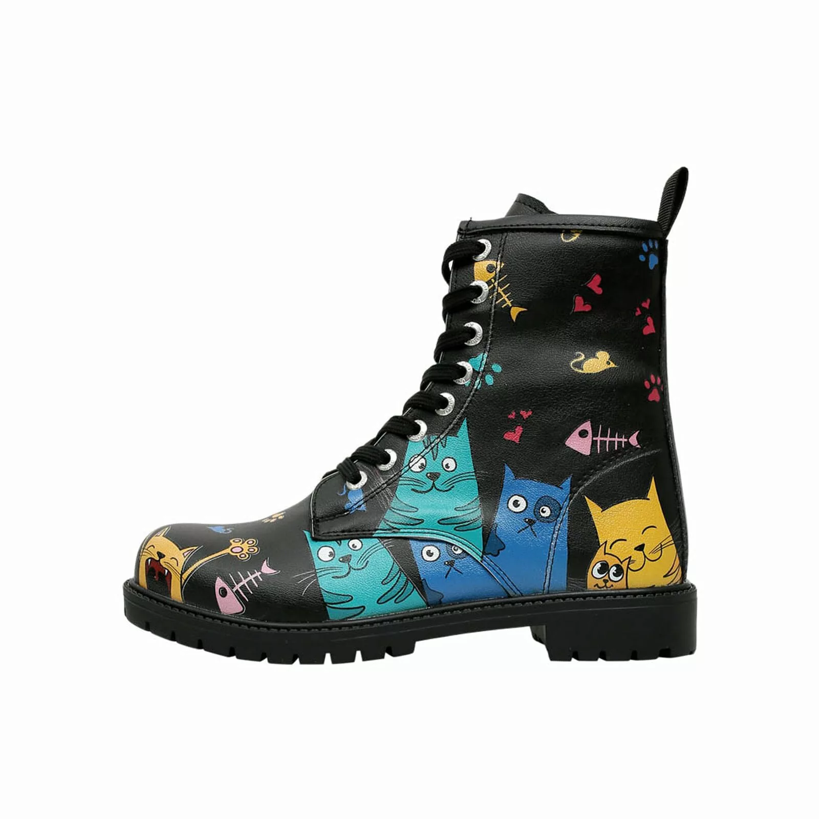DOGO Schnürboots "Black Longe Boots Schnürstiefel Go Back To Being Yourself günstig online kaufen