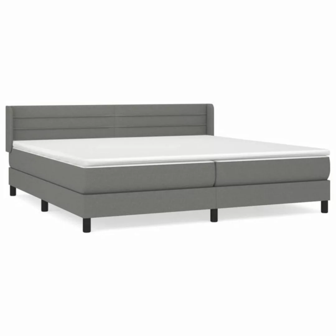 furnicato Bettgestell Boxspringbett mit Matratze Dunkelgrau 200x200 cm Stof günstig online kaufen