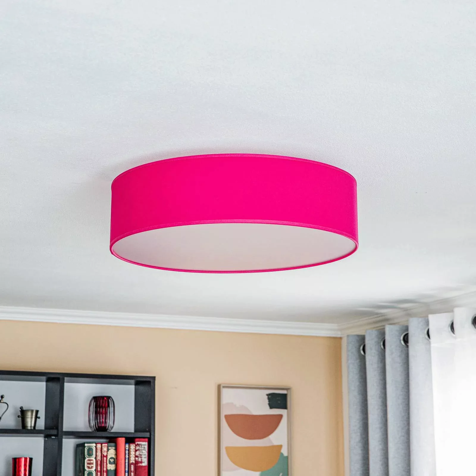 Euluna Roller Decke, Stoffschirm pink, Ø 50 cm günstig online kaufen