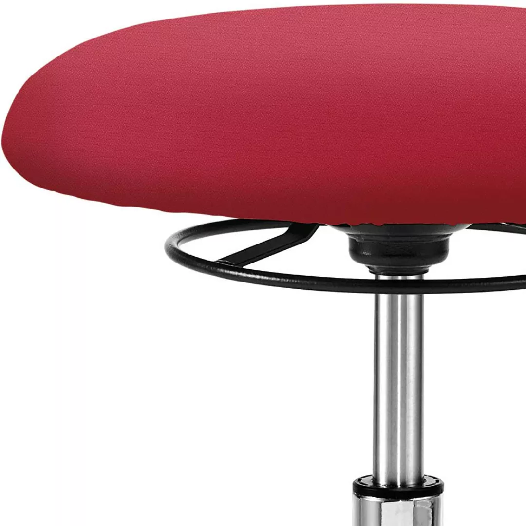 Rollbarer Sitzhocker in Rot Webstoff höhenverstellbar günstig online kaufen