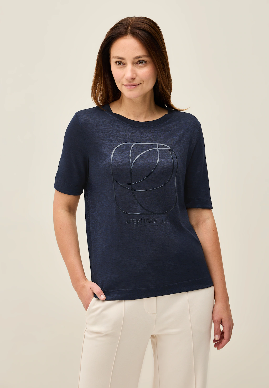 STREET ONE STUDIO T-Shirt, aus elastischem Materialmix günstig online kaufen