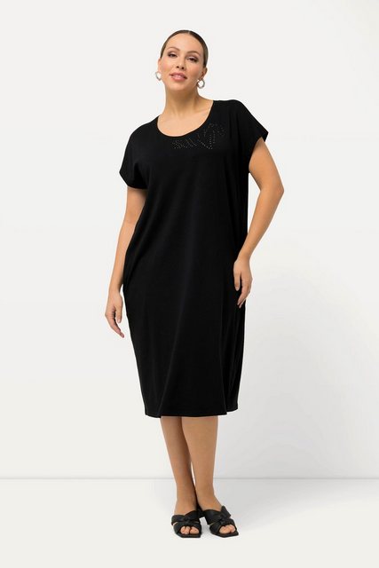 Ulla Popken Midikleid Jerseykleid Oversized Glitzer-Rundhals Halbarm günstig online kaufen