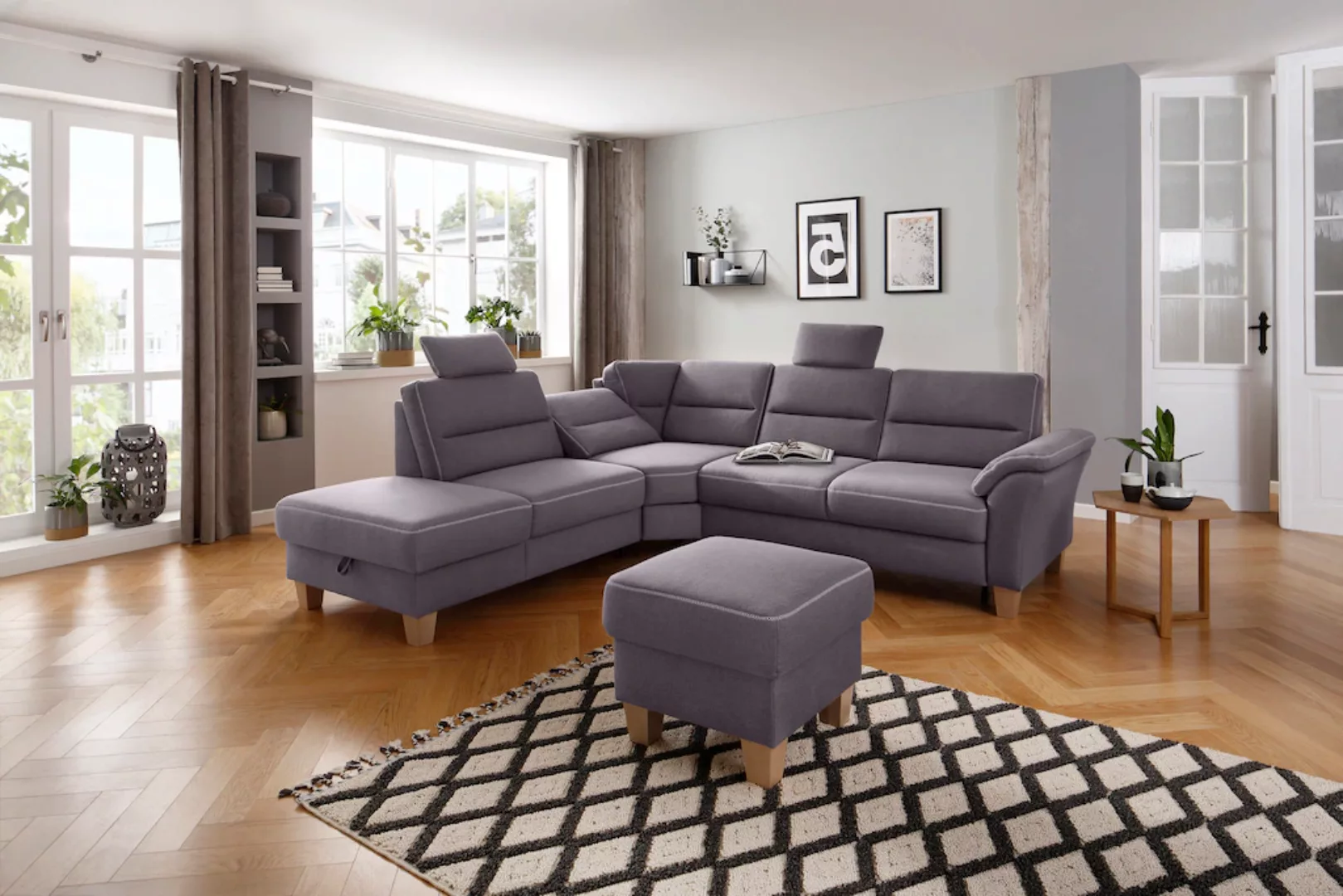 Home affaire Ecksofa Soleo L-Form, komfortabel durch Trapezecke mit Relaxfu günstig online kaufen