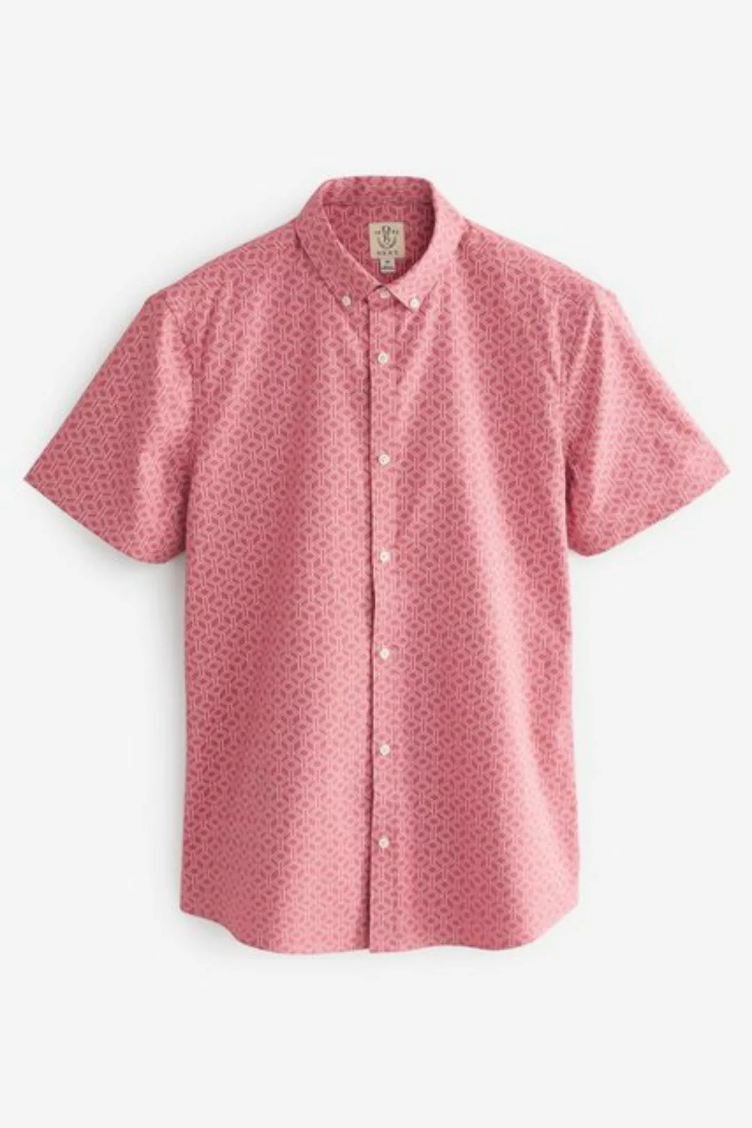 Next Kurzarmhemd Kurzärmliges, bedrucktes Oxford-Hemd mit Stretch (1-tlg) günstig online kaufen