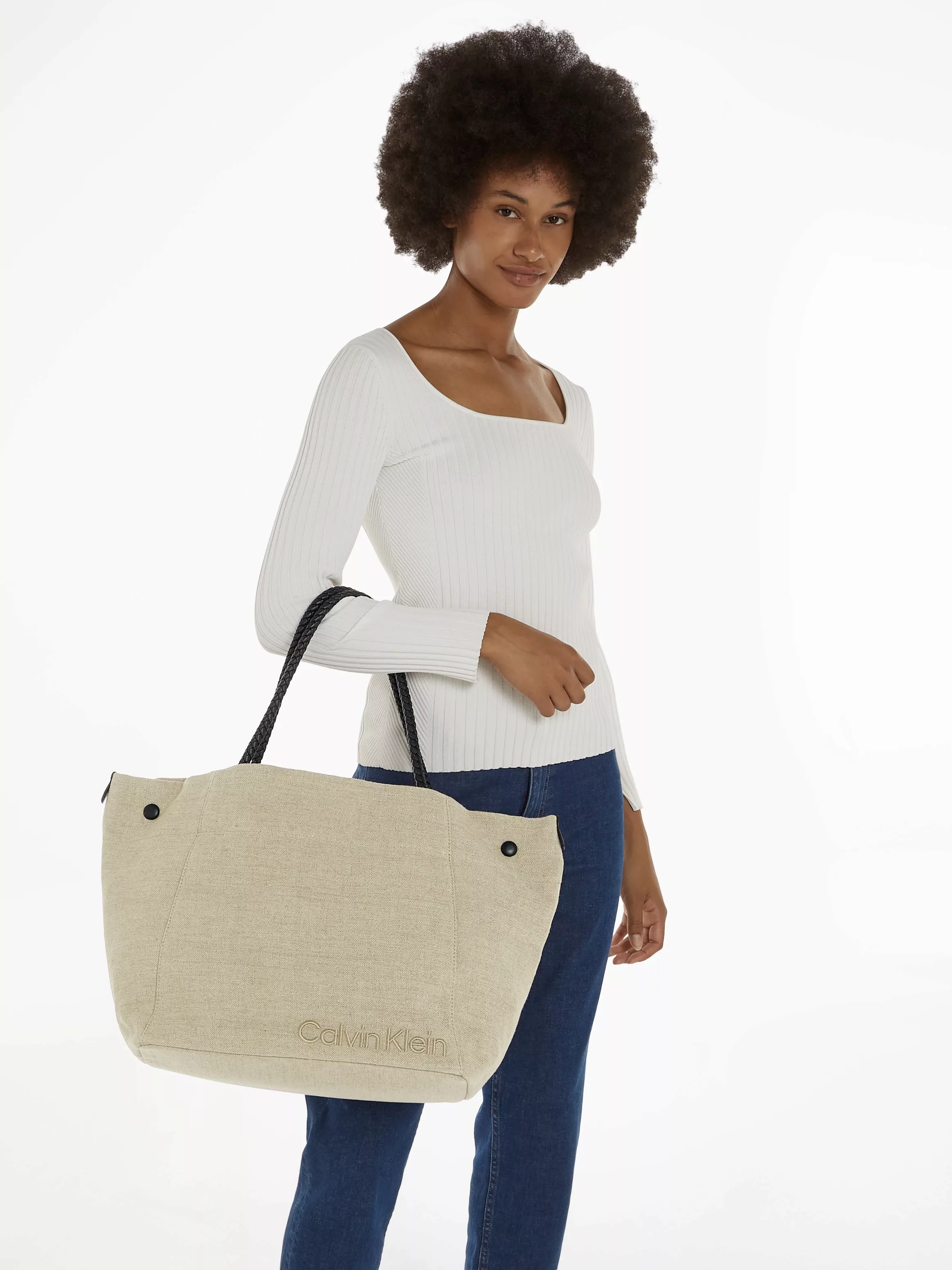 Calvin Klein Shopper "SUMMER STORY LG SHOPPER LINEN", Handtasche Damen Tasc günstig online kaufen