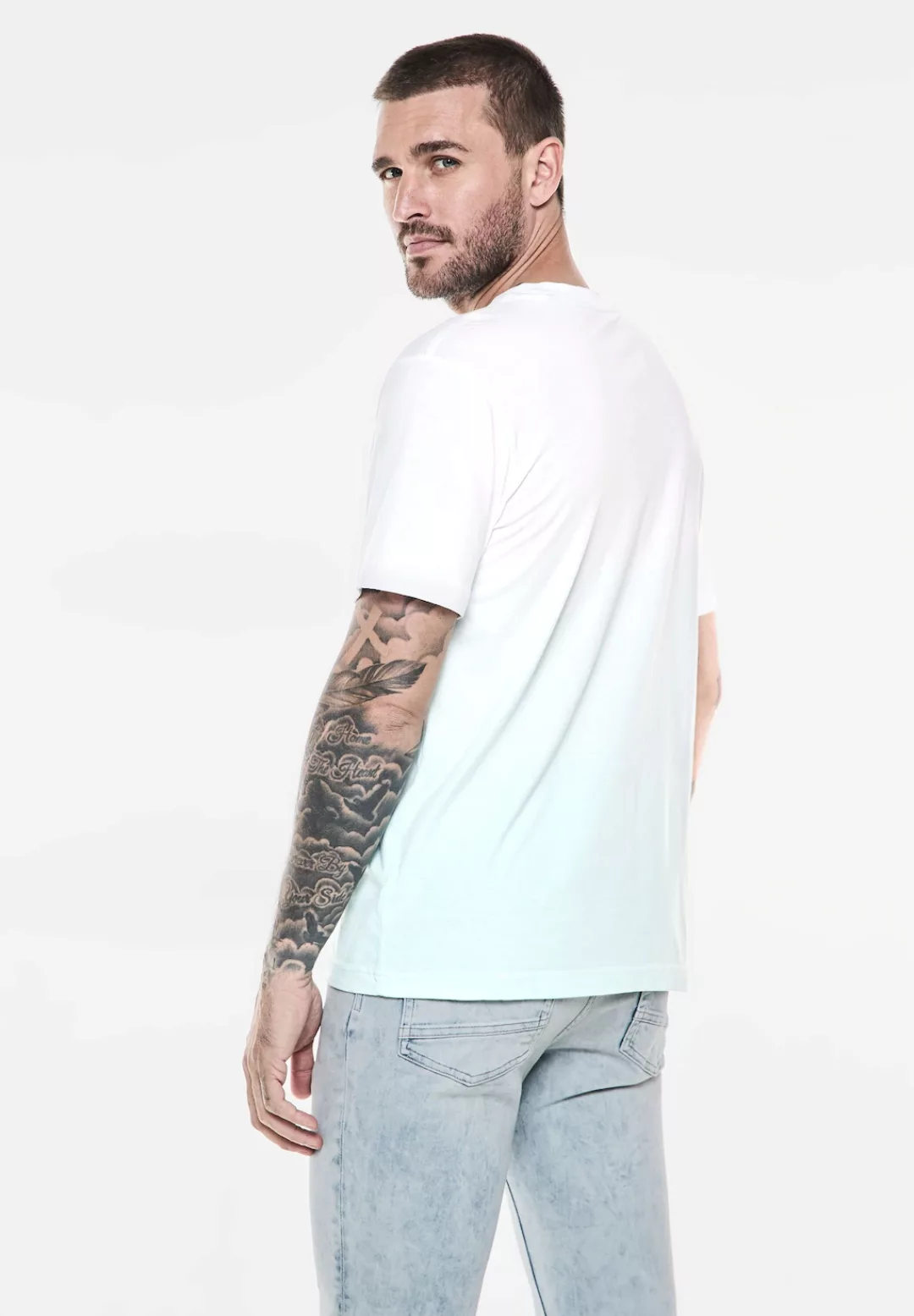 STREET ONE MEN T-Shirt, mit Wording günstig online kaufen