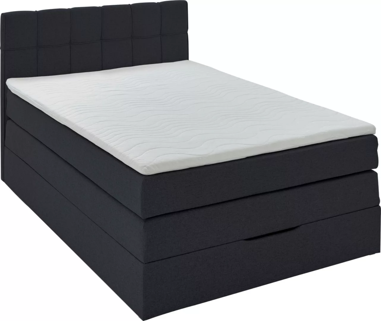 INOSIGN Boxspringbett "Fornoli", inkl. Topper und Bettkasten, H3 in zwei Ma günstig online kaufen