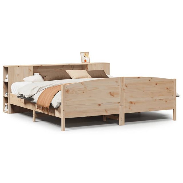 vidaXL Bett, Massivholzbett mit Regal ohne Matratze 200x200 cm Kiefer günstig online kaufen