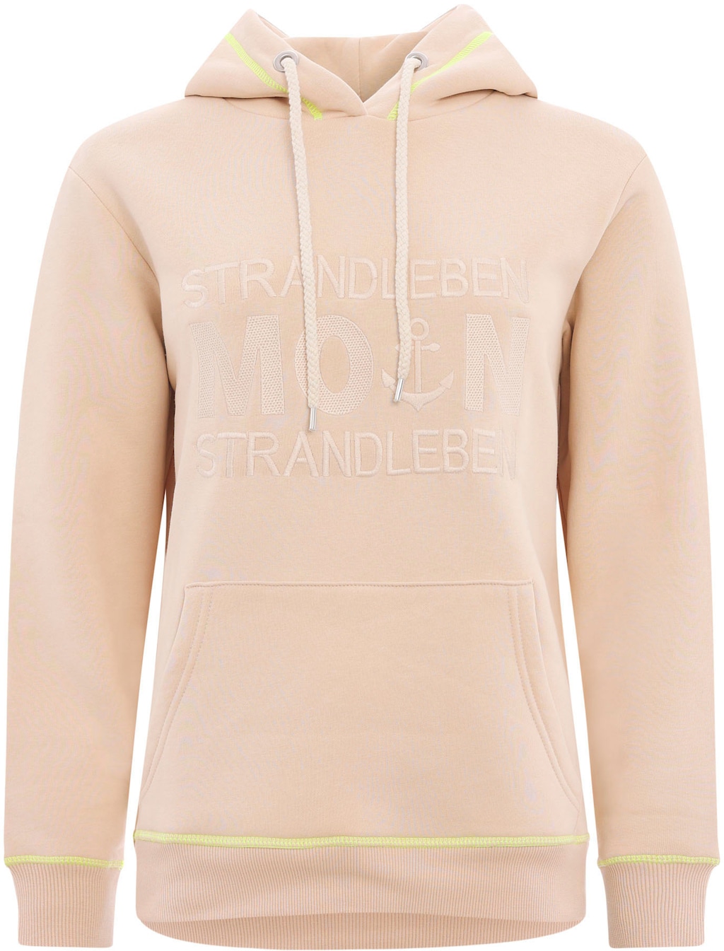 Zwillingsherz Hoodie "Strandleben Moin", mit gesticktem Schriftzug und neon günstig online kaufen