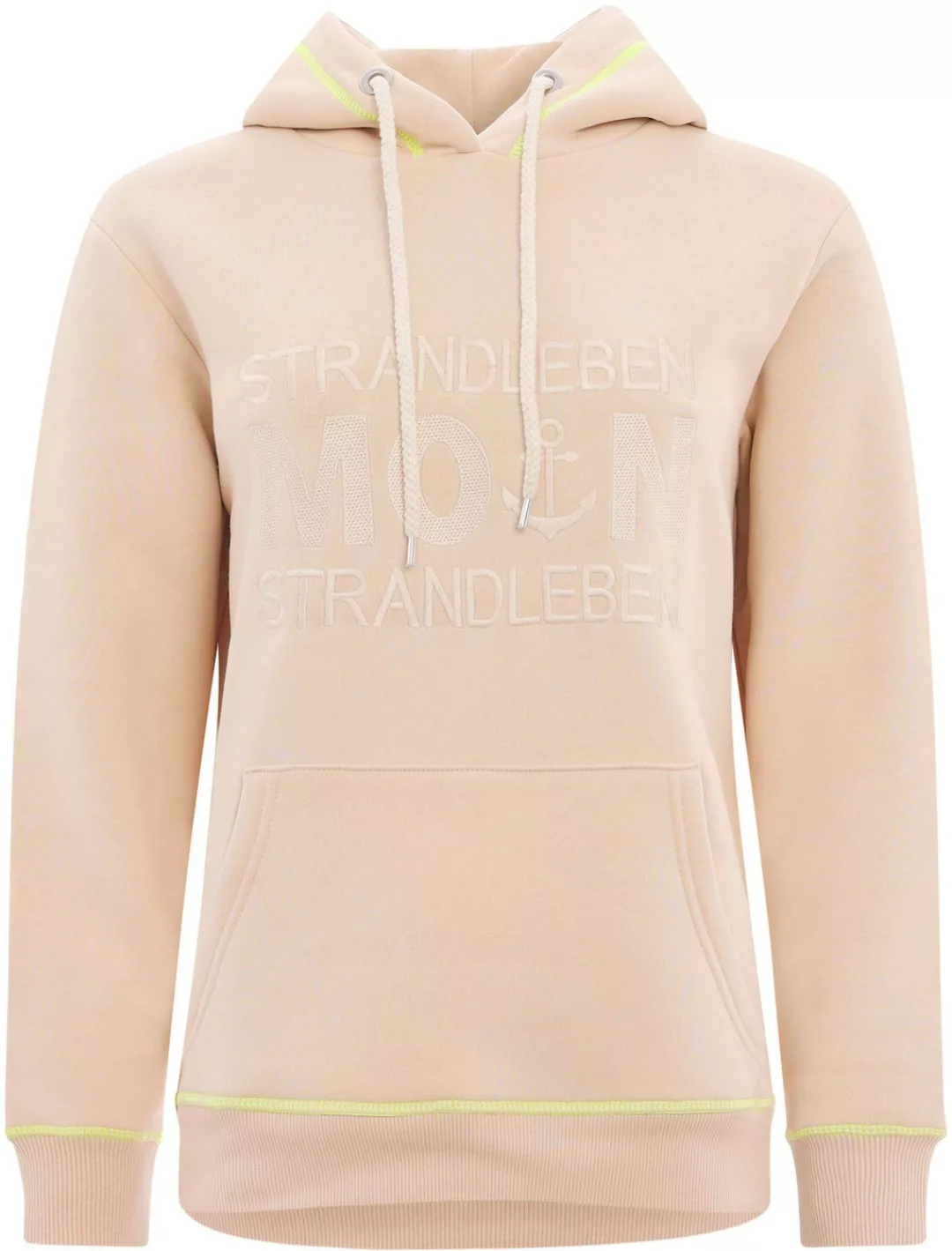 Zwillingsherz Hoodie "Strandleben Moin", mit gesticktem Schriftzug und neon günstig online kaufen