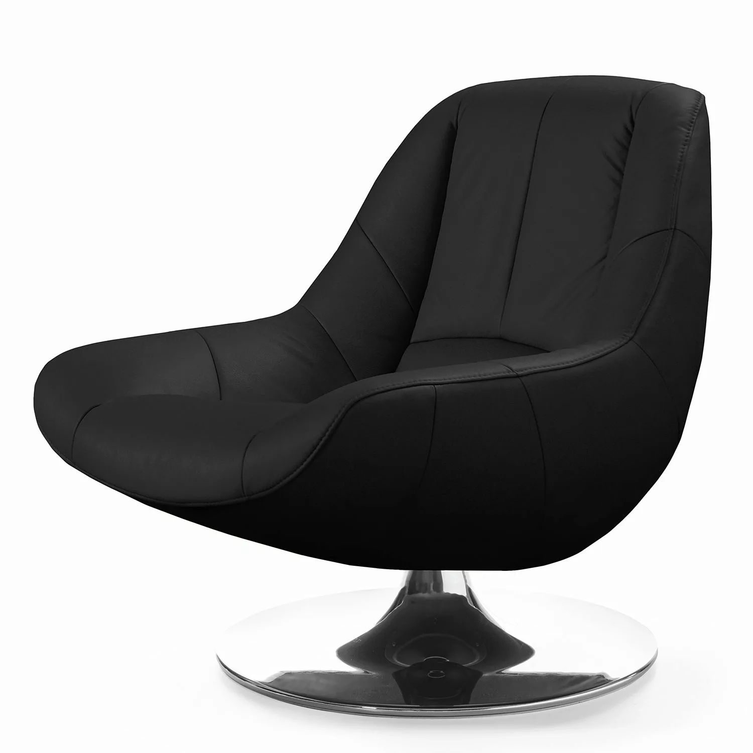 home24 loftscape Sessel Spay Schwarz Echtleder 92x92x93 cm (BxHxT) günstig online kaufen