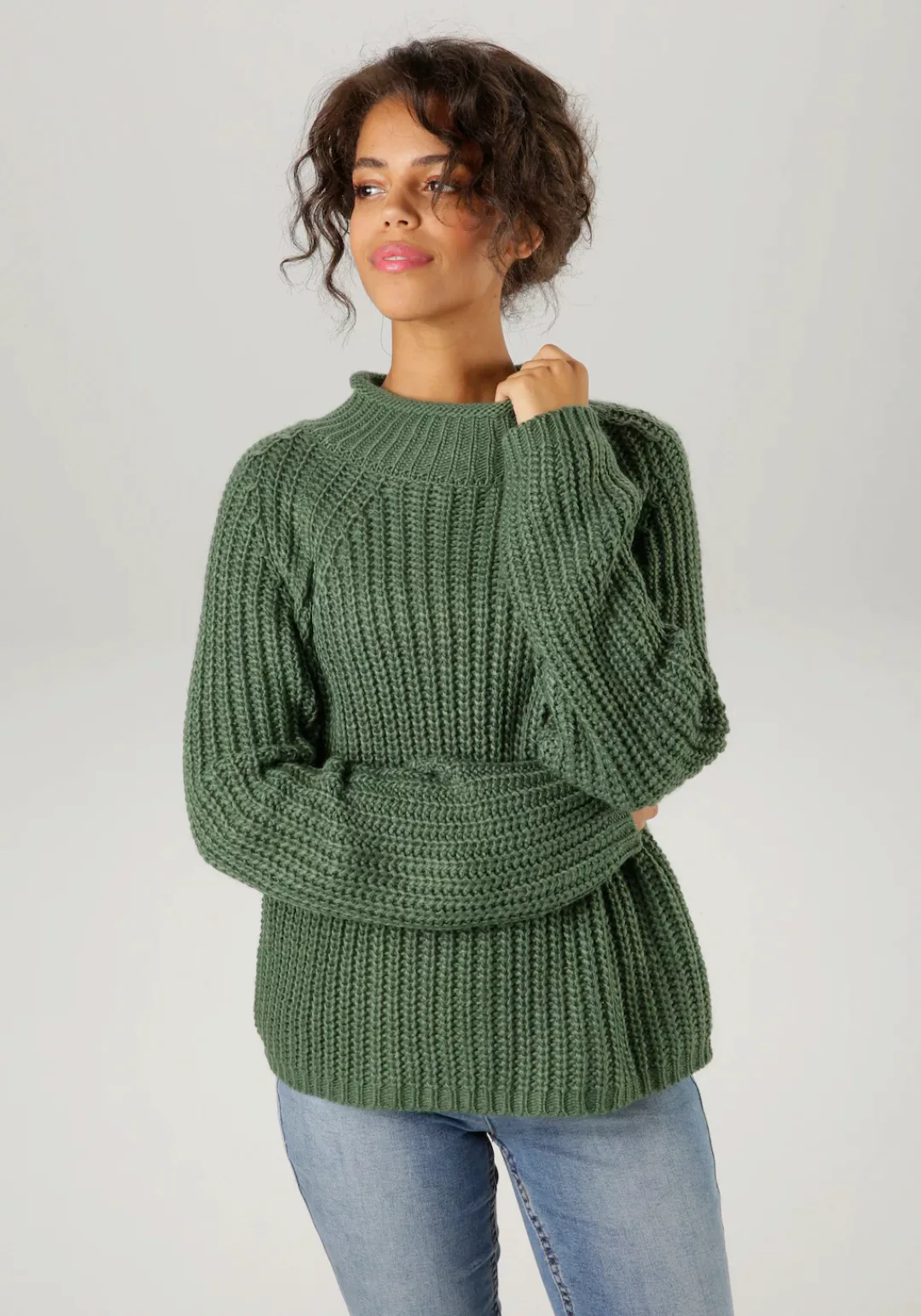 Aniston CASUAL Strickpullover, mit Rollkante am Stehkragen - NEUE KOLLEKTIO günstig online kaufen