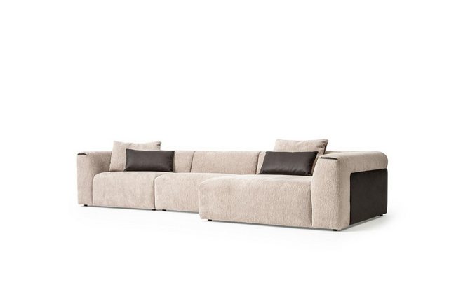 Xlmoebel Ecksofa Neue Eckwohnlandschaft in luxuriösem Beige und modernem St günstig online kaufen