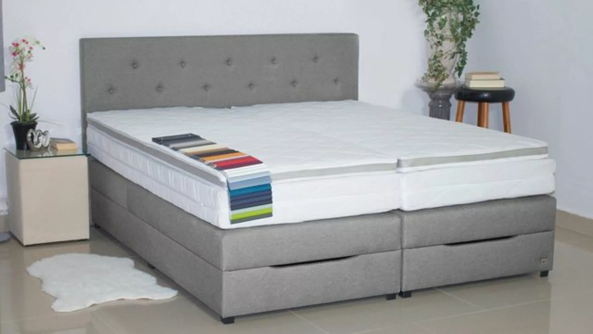 PAARA Boxspringbett Rio mit Bettkasten Kopfteil verstellbar Stauraum, inkl. günstig online kaufen