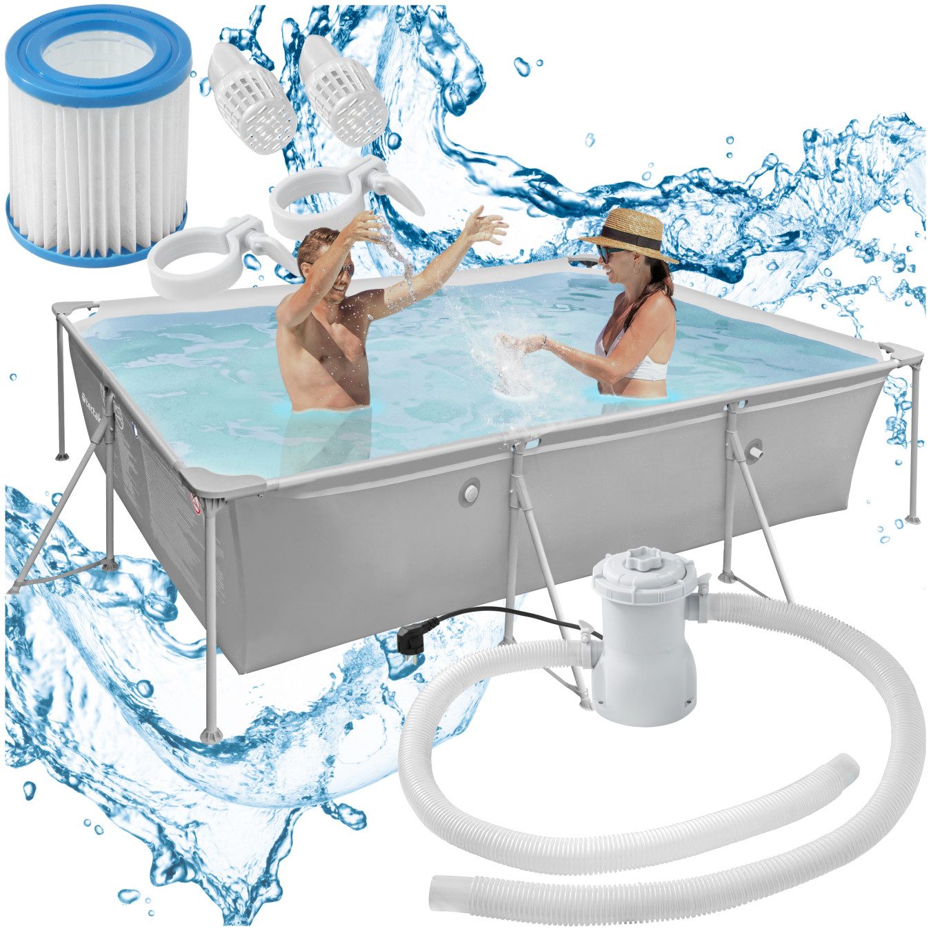 tectake Framepool Swimming Pool, rechteckig günstig online kaufen