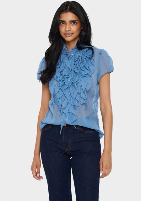 Saint Tropez Rüschenbluse LiljaSZ Crinkle SS Shirt günstig online kaufen