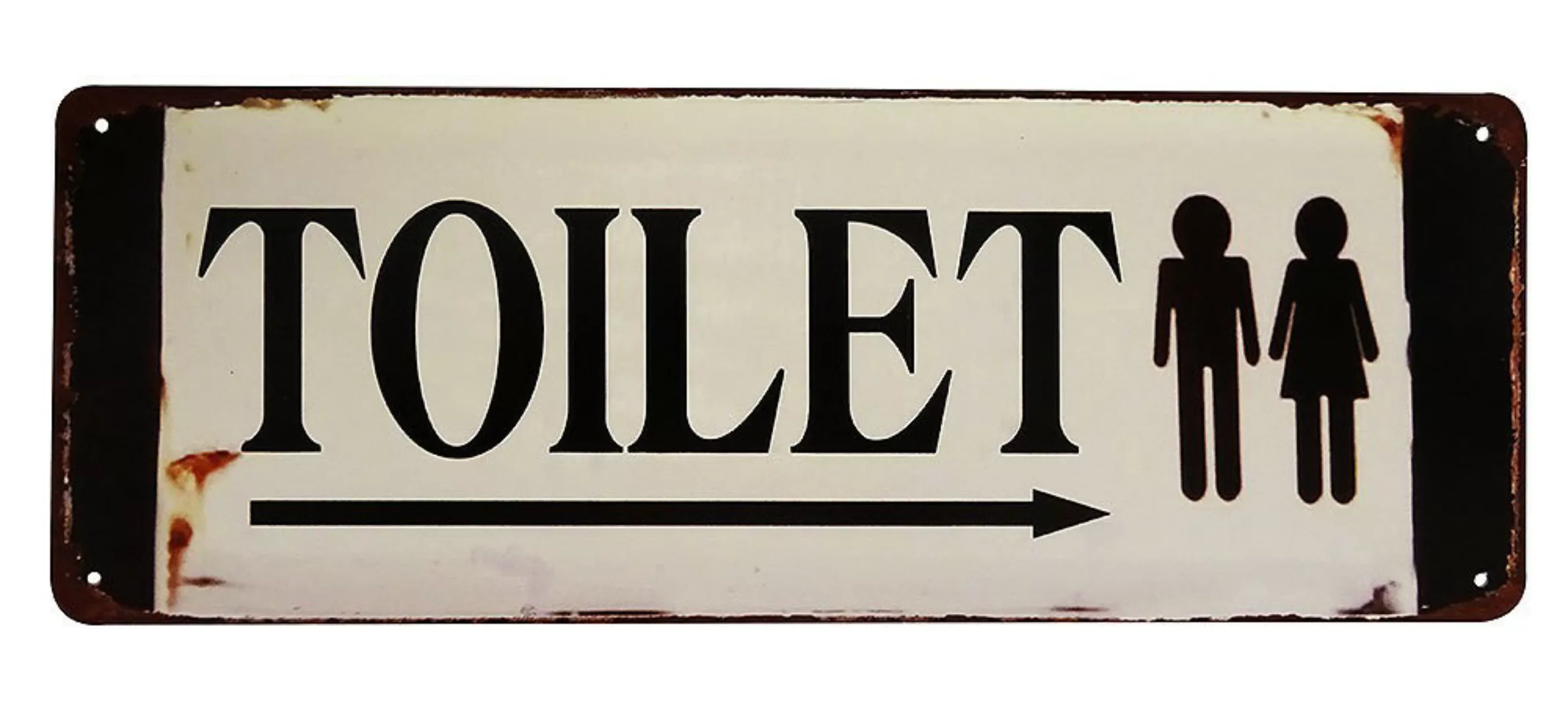 Blechschild TOILET Antik-Stil Toilettenschild Nostalgie Dekoschild 36x13cm günstig online kaufen