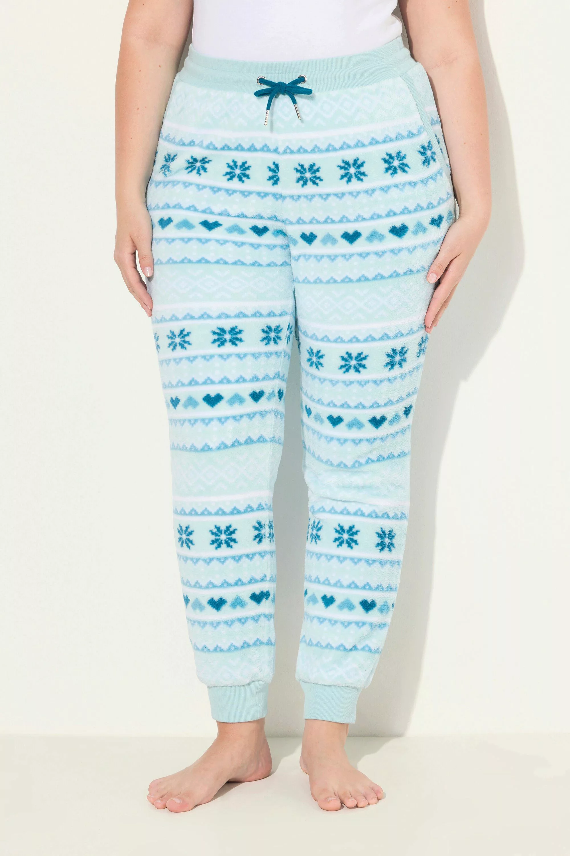 Ulla Popken Funktionshose Homewear-Hose Norwegermuster Elastikbund günstig online kaufen