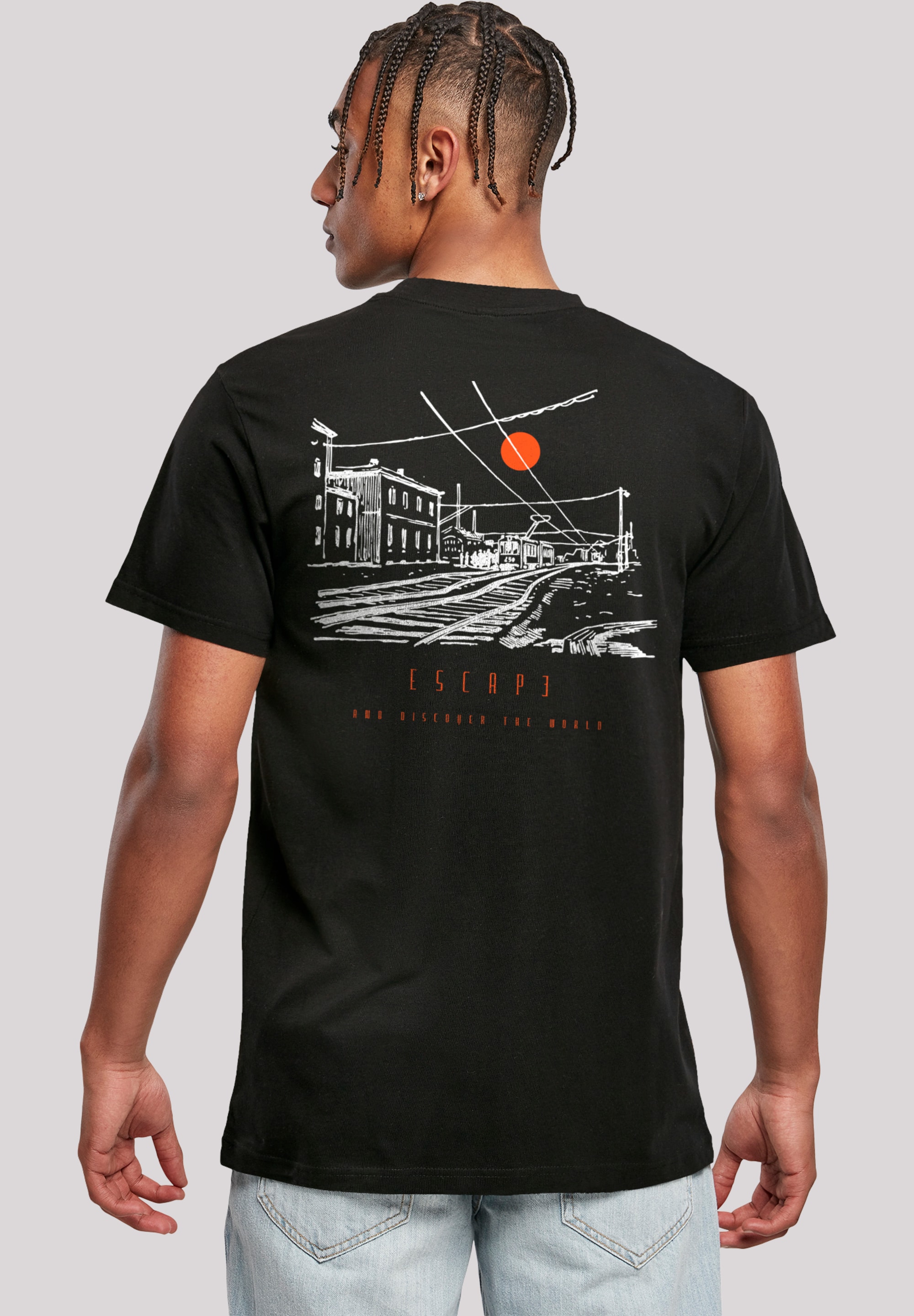 F4NT4STIC T-Shirt "Escape Discover the World Town Train Station", Premium Q günstig online kaufen