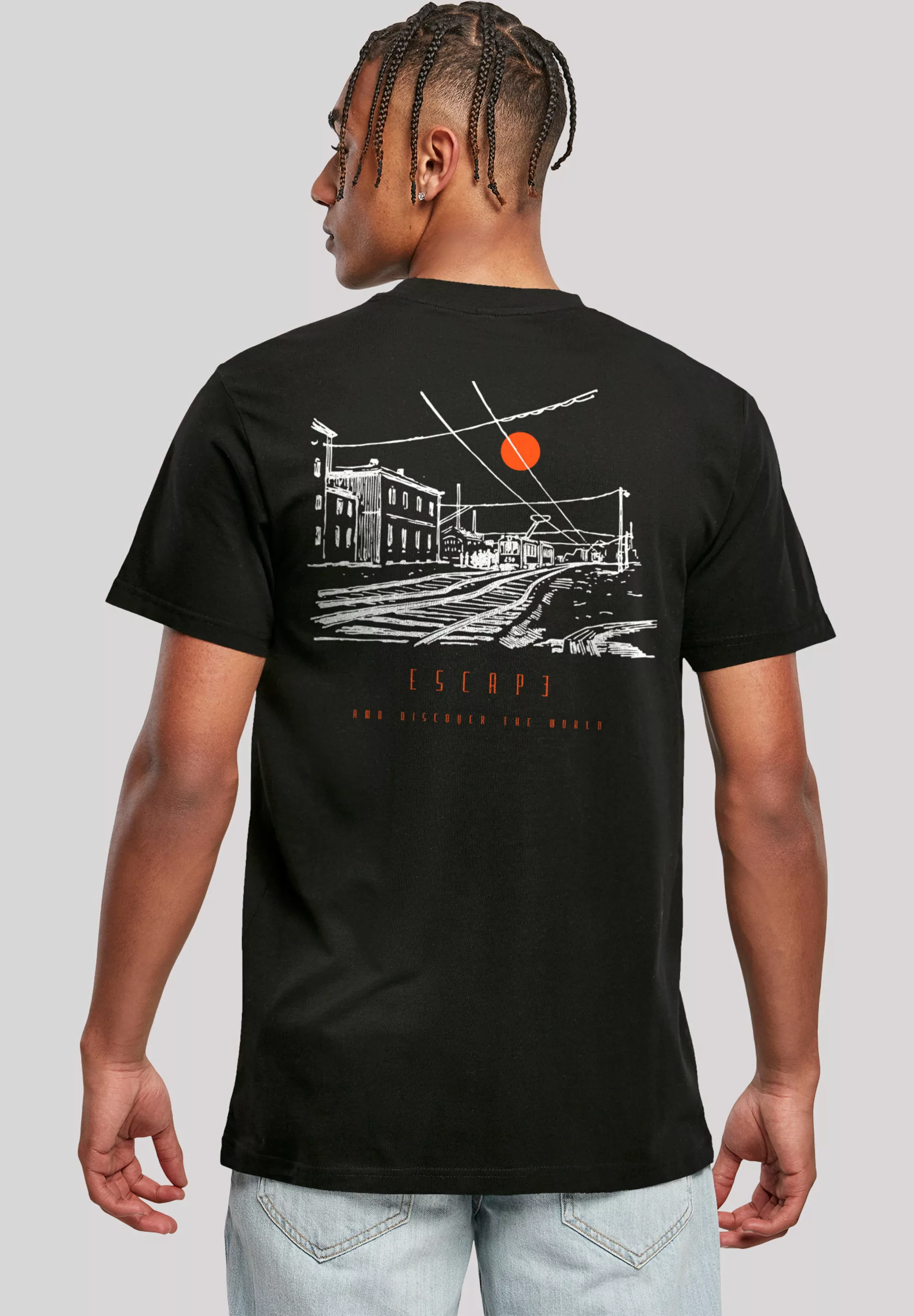 F4NT4STIC T-Shirt "Escape Discover the World Town Train Station", Premium Q günstig online kaufen
