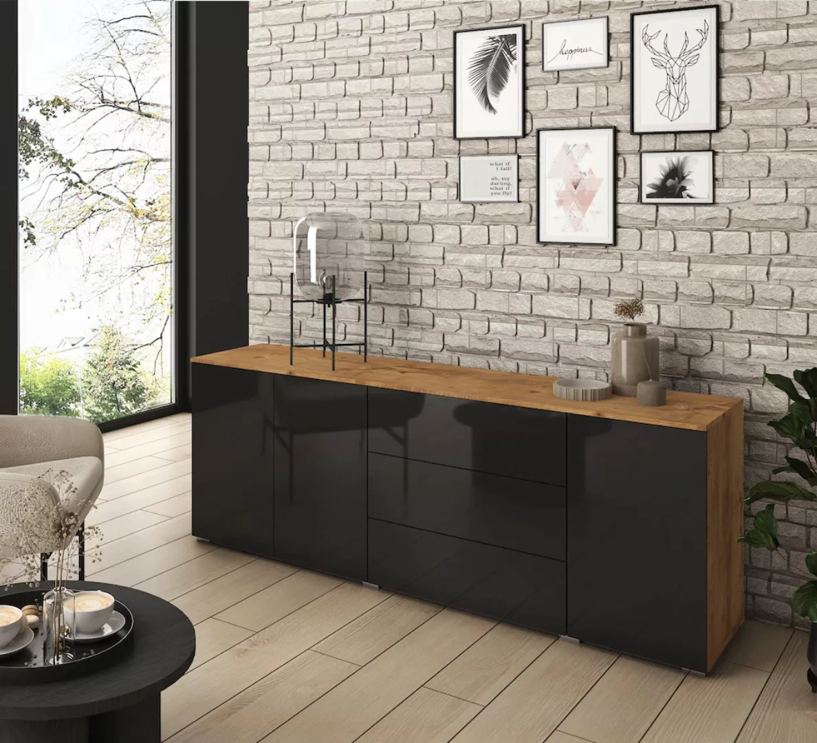 INOSIGN Sideboard "PARIS", (1 St.), Moderne 190cm breite grifflose Kommode, günstig online kaufen