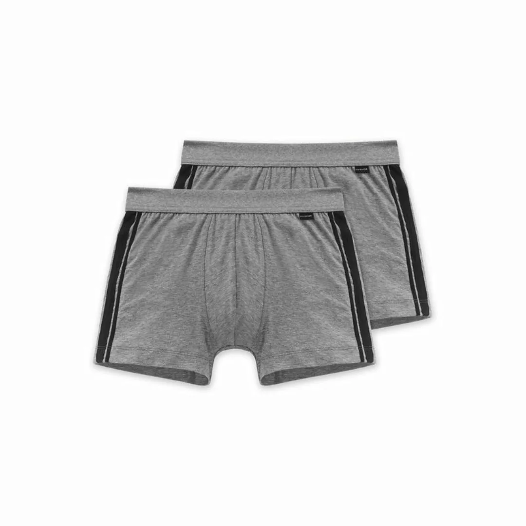 Schiesser Herren Short 2 Stück Bluebird Cotton Stretch Shorts - Grau/Grey günstig online kaufen