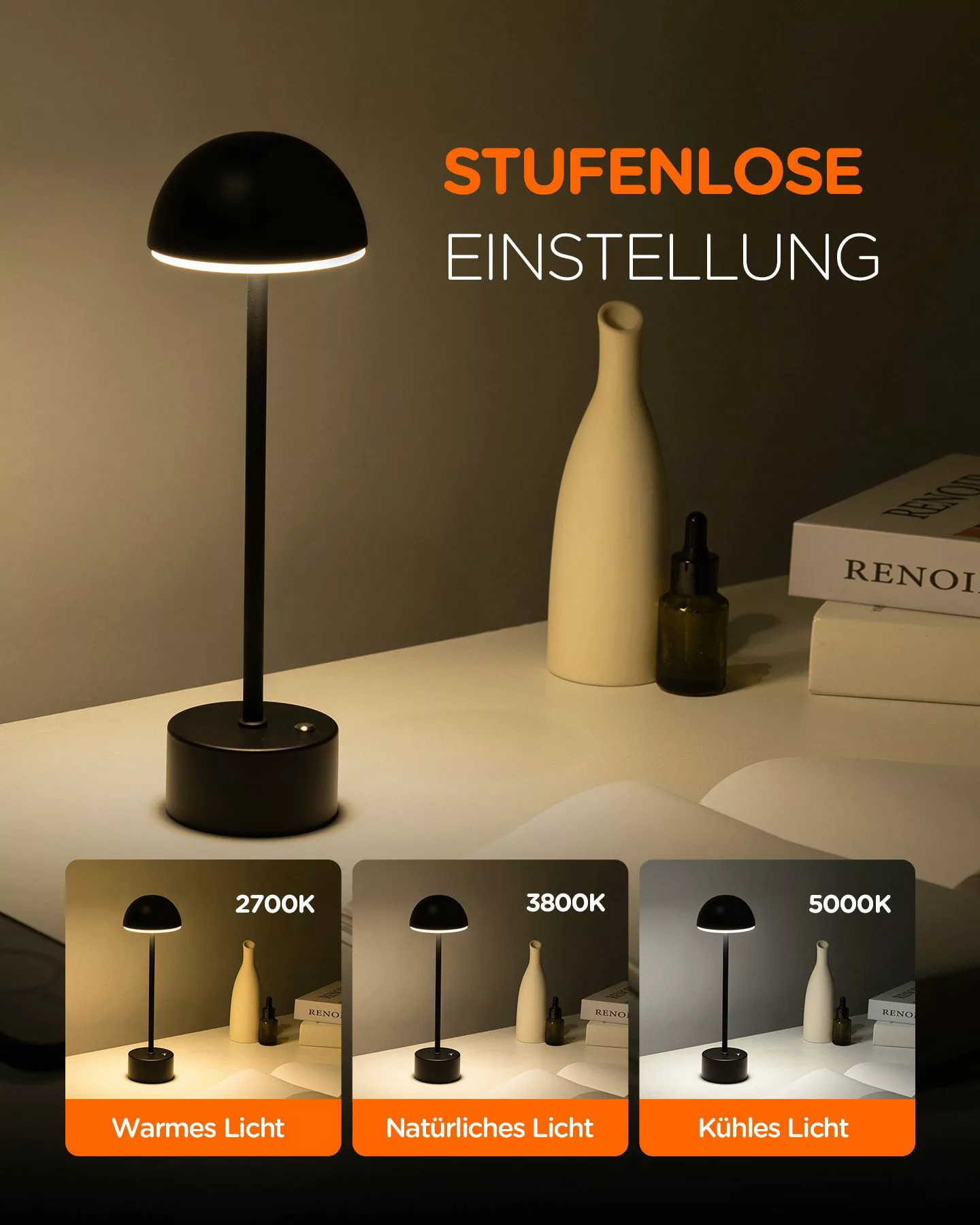 Tomons Tischleuchte LED Tischlampe dimmbar, Touch-Steuerung, günstig online kaufen