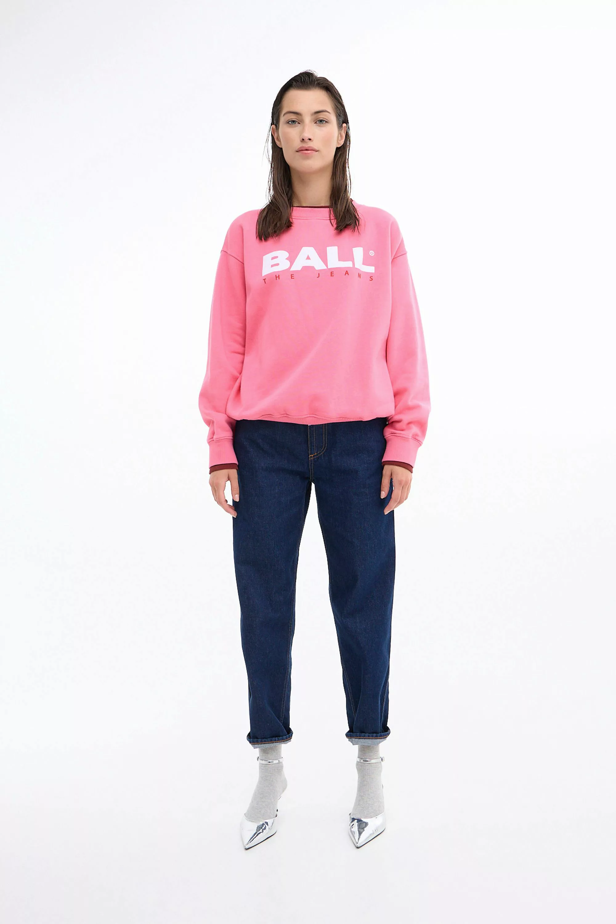 BALL Rundhalspullover BASIMONA SWEAT lässiges Sweatshirt mit doppeltem Bünd günstig online kaufen