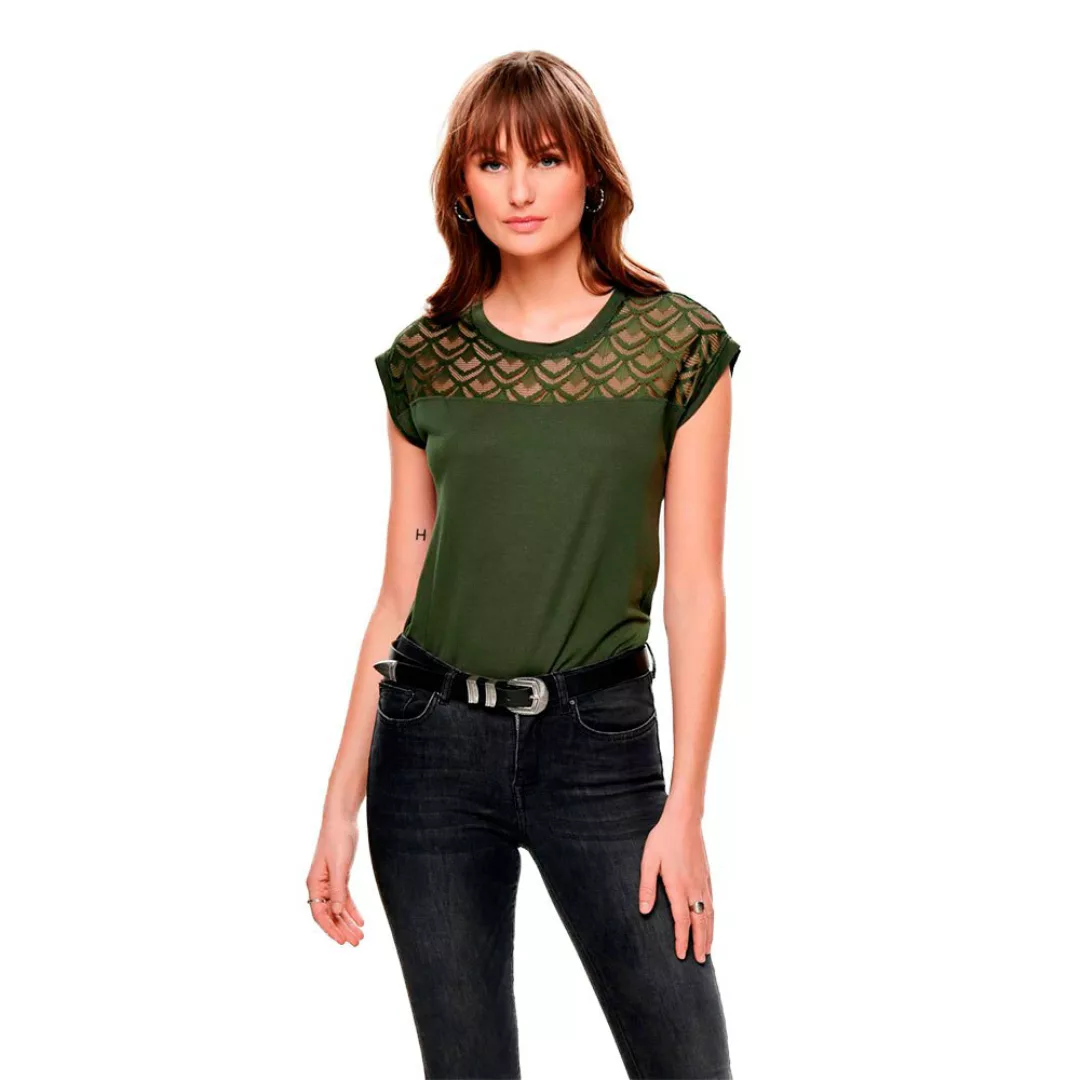Only Nicole Mix Kurzärmeliges T-shirt XS Crocodile günstig online kaufen